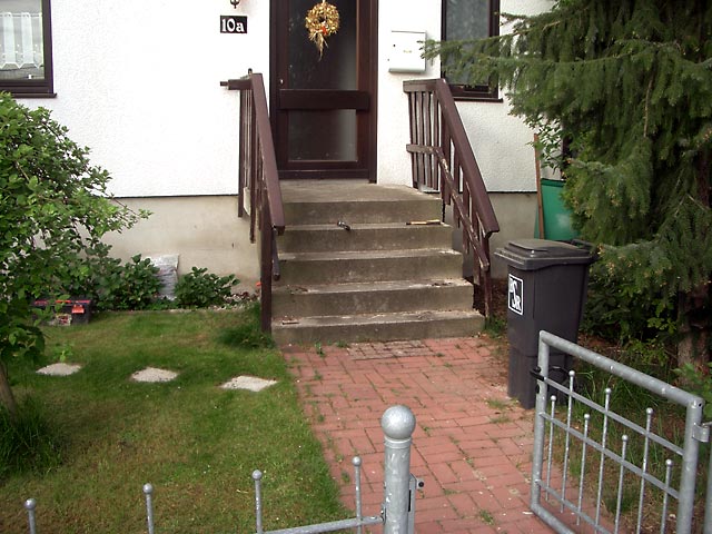 Sanierungsbedürftige Stahlbetontreppe